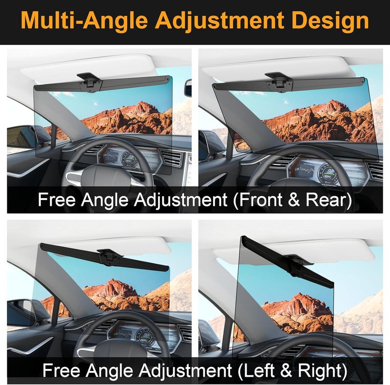 Veharvim Sun Visor Extender for Cars, Polarized Car Visor Extender Sun Blocker UV400, Adjustable Visor Extension, Clip on Sun Visor for Car, Universal, Glare, UV Protector (X-Large(1 Pack)) - Image 4